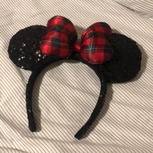 Christmas Plaid Minnie Ears
